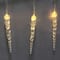 Icicle String Christmas Light Set - Warm White - 4.5' Clear Wire - 10ct
